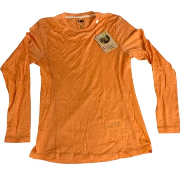 Helly Hansen Tops - $86 Helly Hansen Merino Baselayer Shirt |  Womens M, Melon Orange NEW
